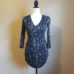 Long sleeve snake skin mini dress